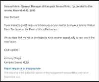  Serena Hotels acknowledgement 